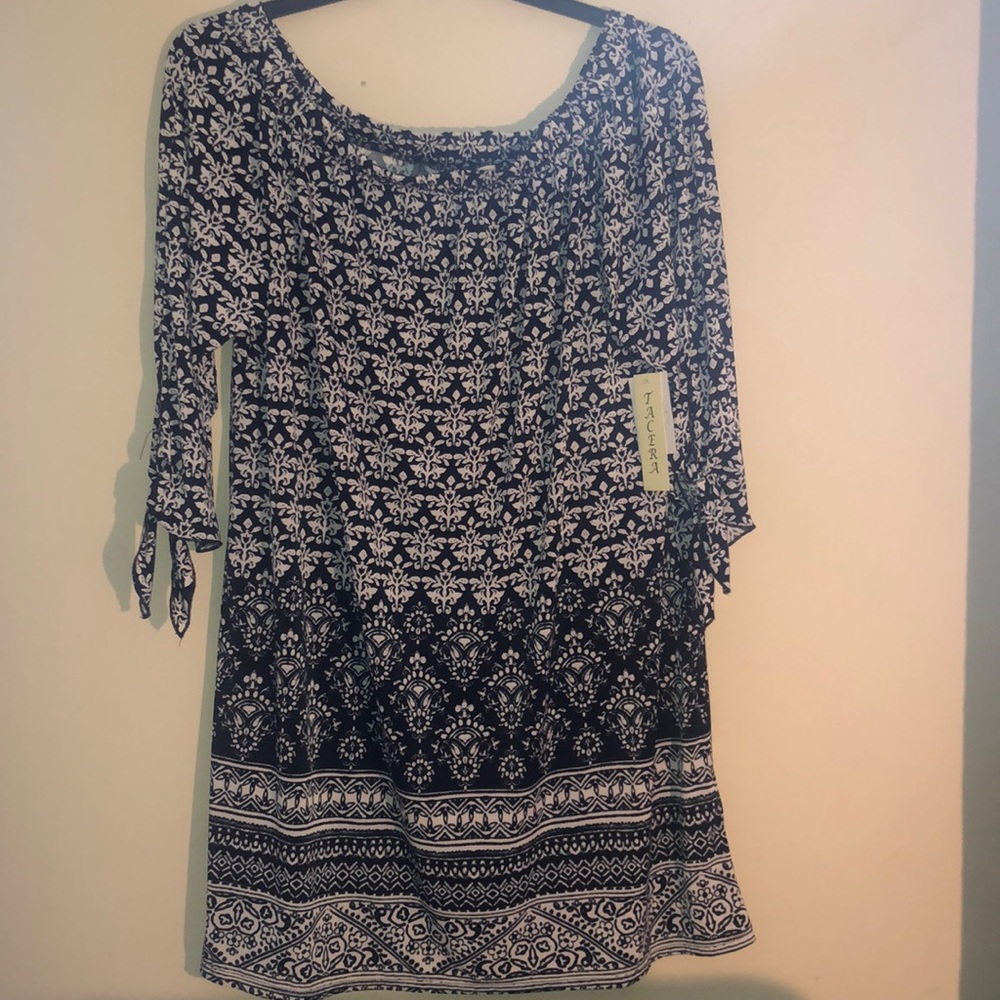 White & Black Off The Shoulder Dress